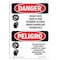 Signmission OSHA Sign, Wear Face Shield Rubber Gloves Bilingual, 14in X 10in Alum, 10" W, 14" H, Spanish OS-DS-A-1014-VS-1610 - alternate 1